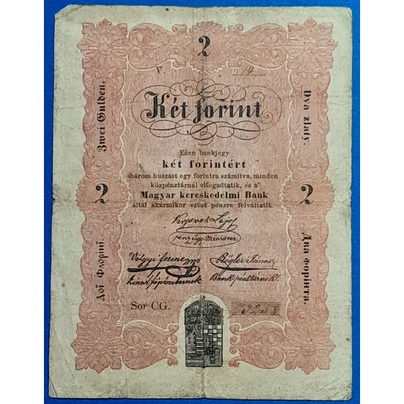 2 forint 1848 – Eredeti Kossuth-bankó a szabadságharc idejéből GOTTO