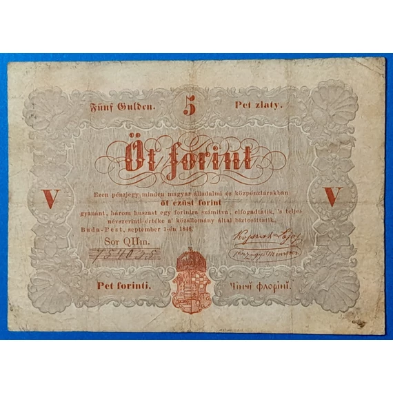 5 Forint 1848 – A legendás piros Kossuth-bankó GOTTO NUMIZMATIKA