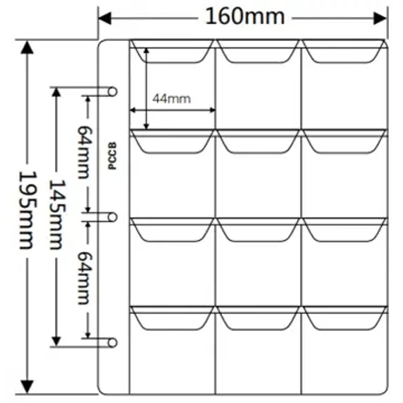 Lefűzhető érmeberakó, 44x44 mm, 10 lapos csomag - GOTTONUMIZMATIKA